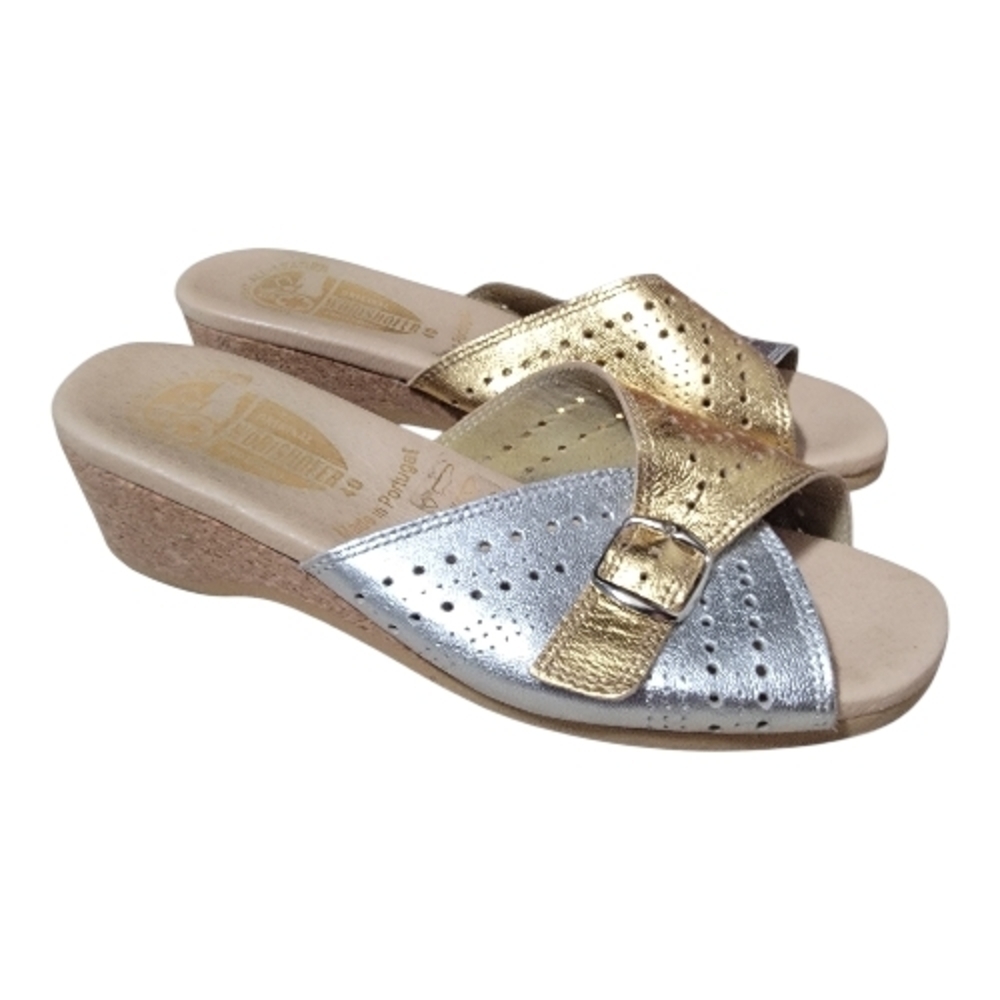 WORISHOFER, Gold and Silver Sandals, Size 40 (81/2-9) - Picture 2 of 5